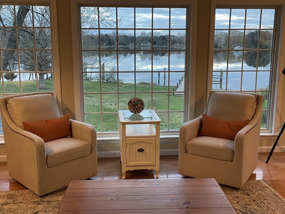 View from 2nd flr gathering rm - plenty of seating for all to enjoy serenity!   