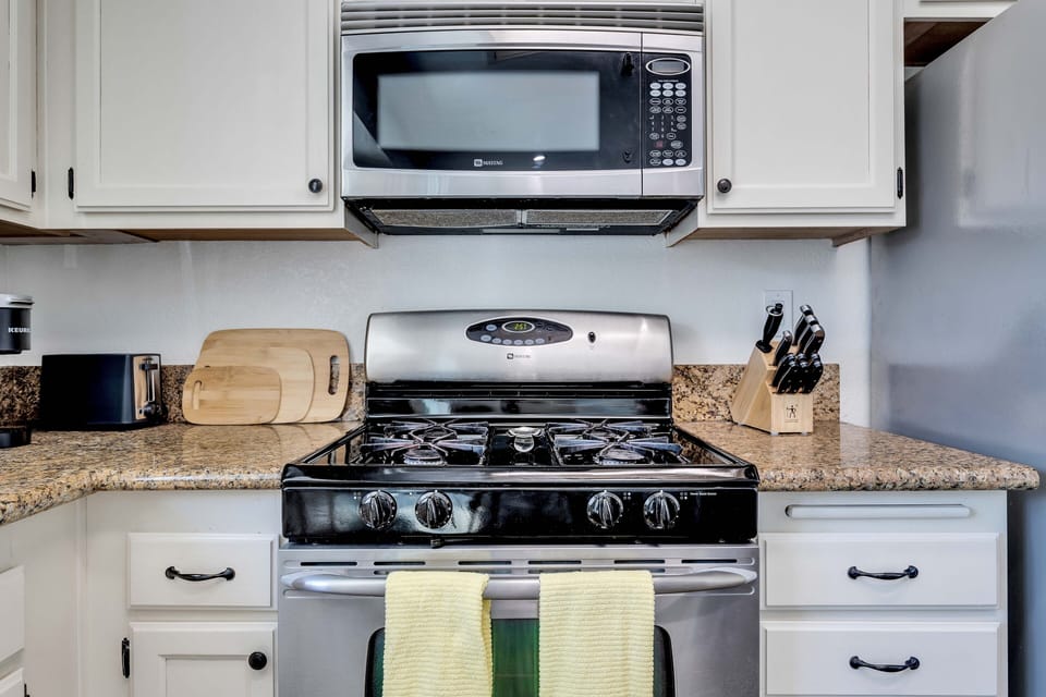 We have plenty of kitchen items like knives, cutting boards, & 3 coffee makers.