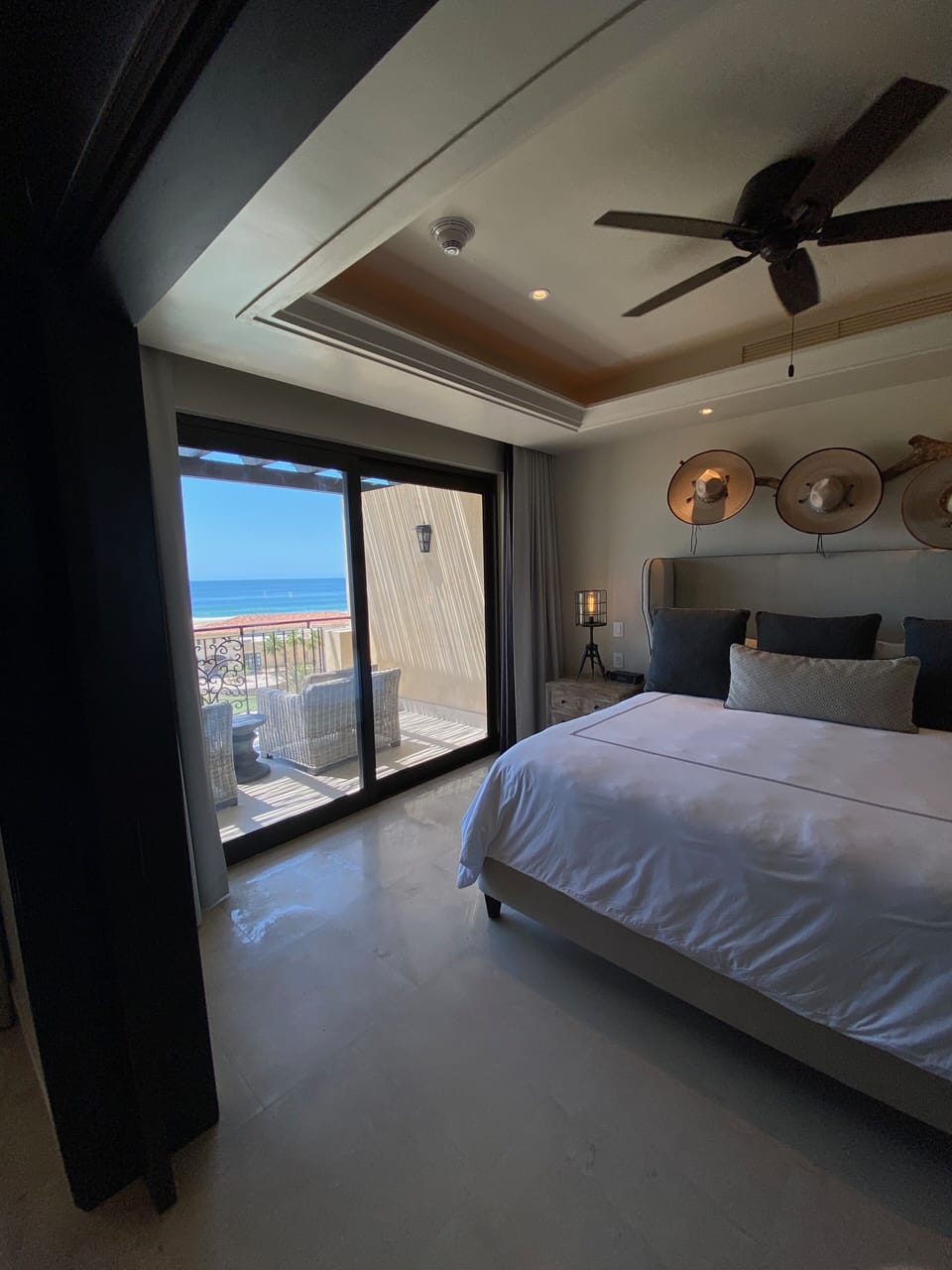 Master bedroom balcony access.  Look at that ocean. 