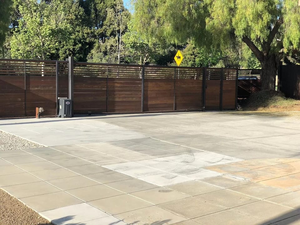 Gated driveway.  Room for 4 - 6 cars.