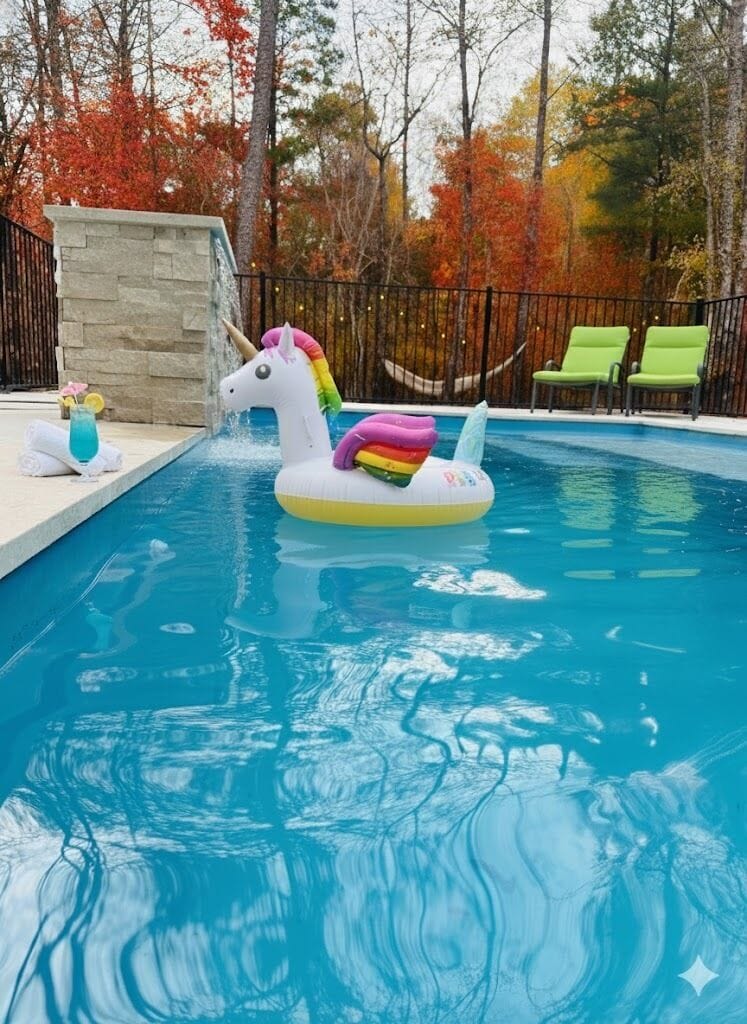 Santa said it’s totally acceptable to swim on Christmas Day — especially when it’s heated.