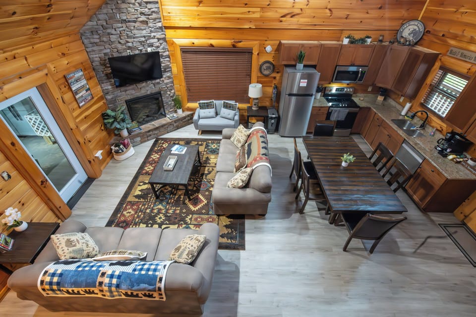 View from the 2nd floor loft (living / dining / kitchen)