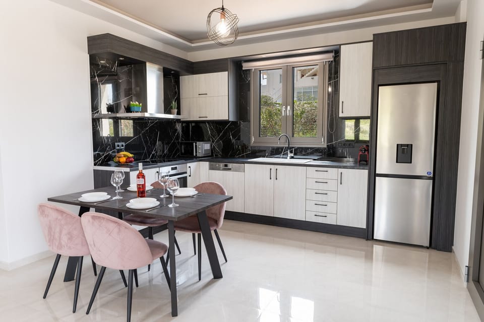 Fully equipped kitchen of Modern 3 apts Villa,Huge Swimming pool,Near all amenities,Rethymno,Crete,Greece