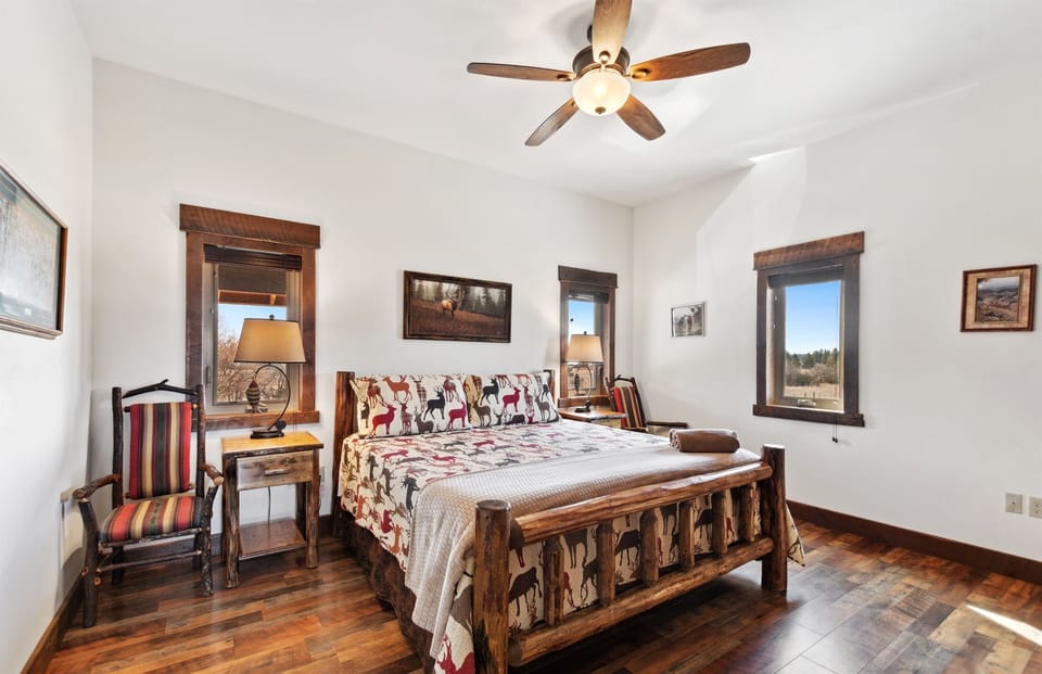 Rustic charm meets breathtaking views from this beautifully designed retreat!