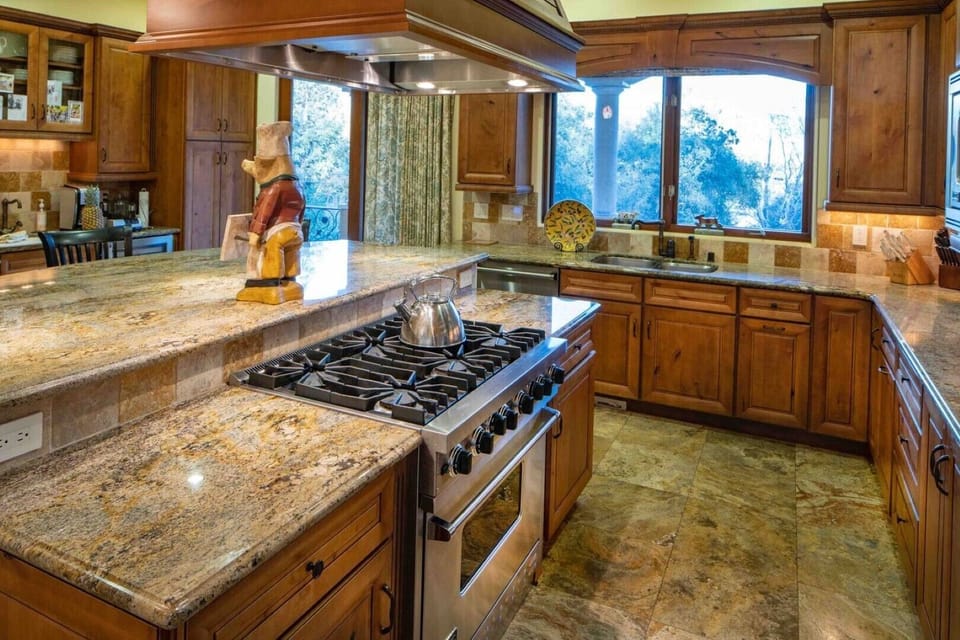 Viking Professional has range in chefs kitchen