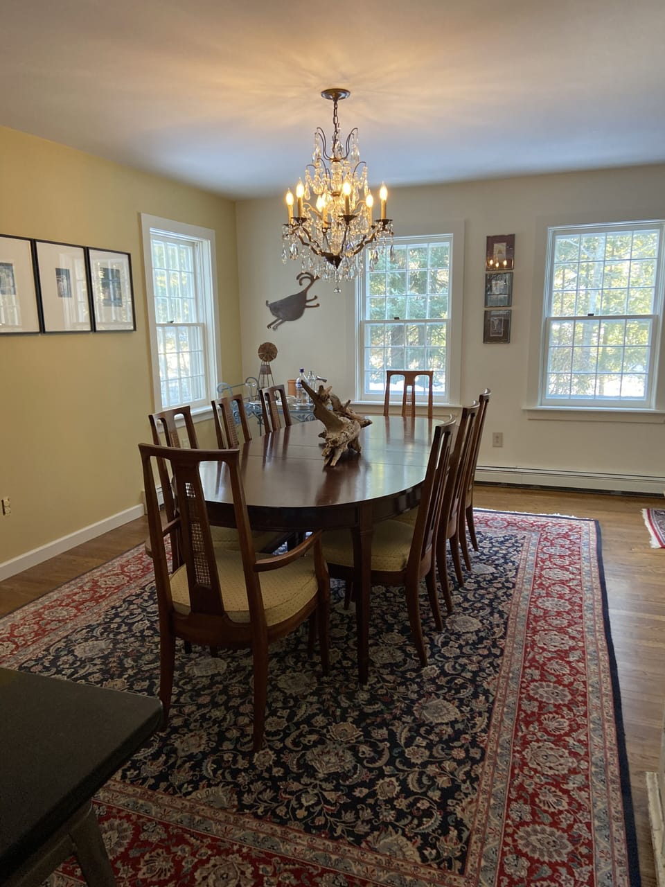 Kitchen table with seating for 6.