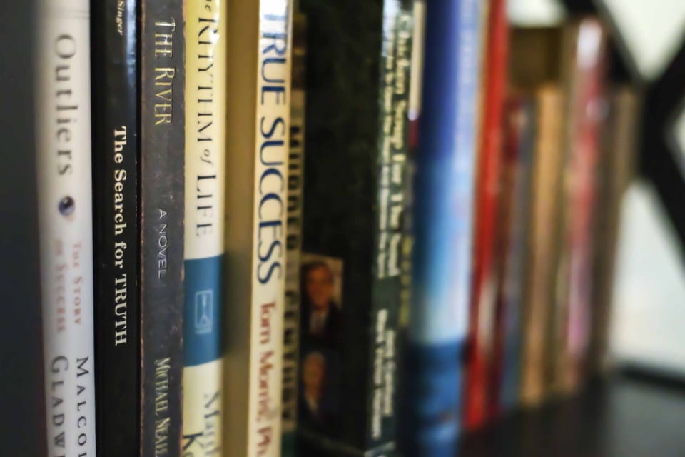 A tiny library of some cool books.