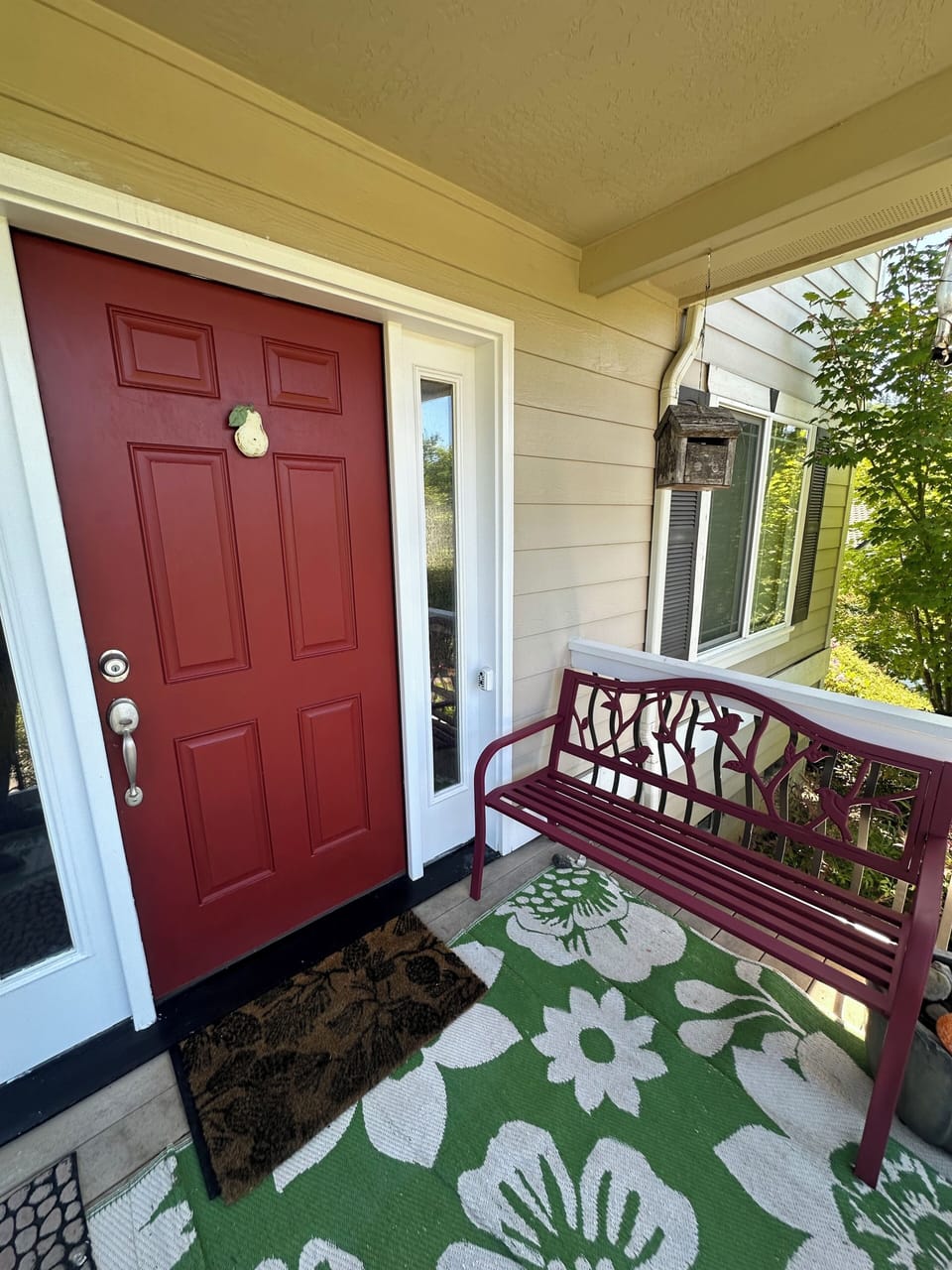 Front door is electronic door with number to be sent 