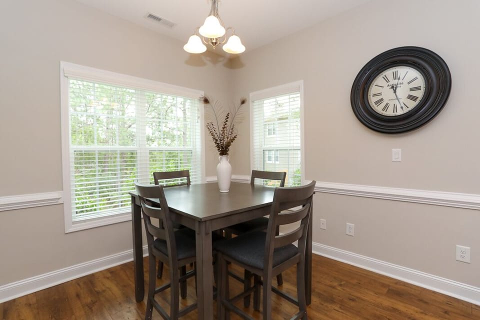 The eat in breakfast nook is a perfect place to enjoy your morning coffee.
