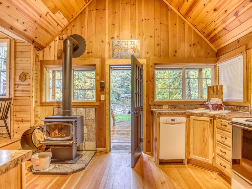 Fireplace and entrance view