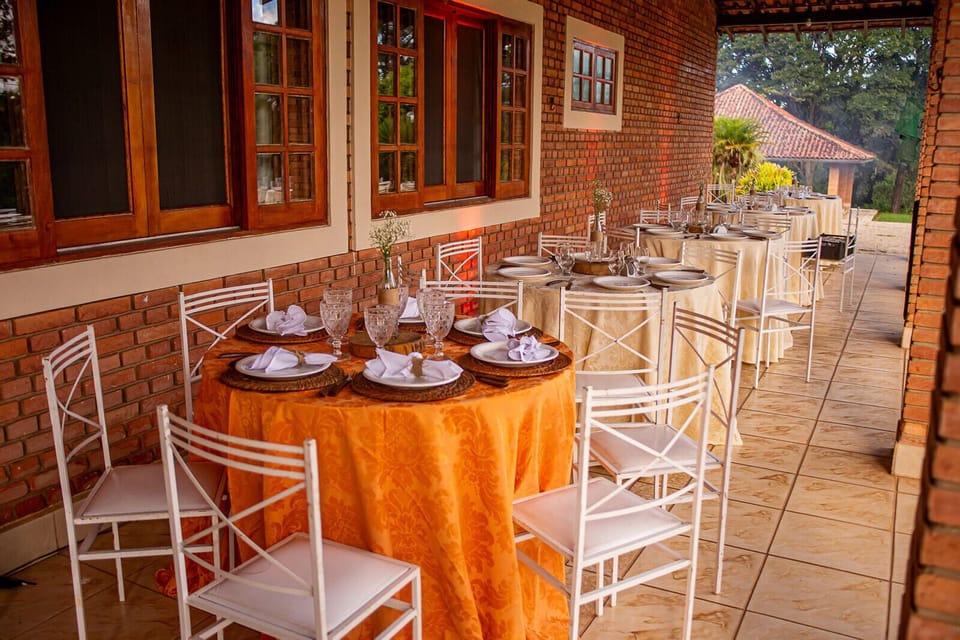 Outdoor banquet area