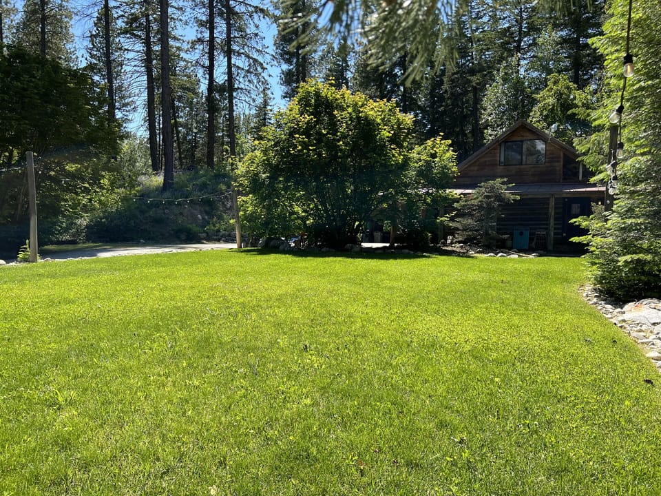 Huge yard complete with cornhole, croquet and bocce ball sets