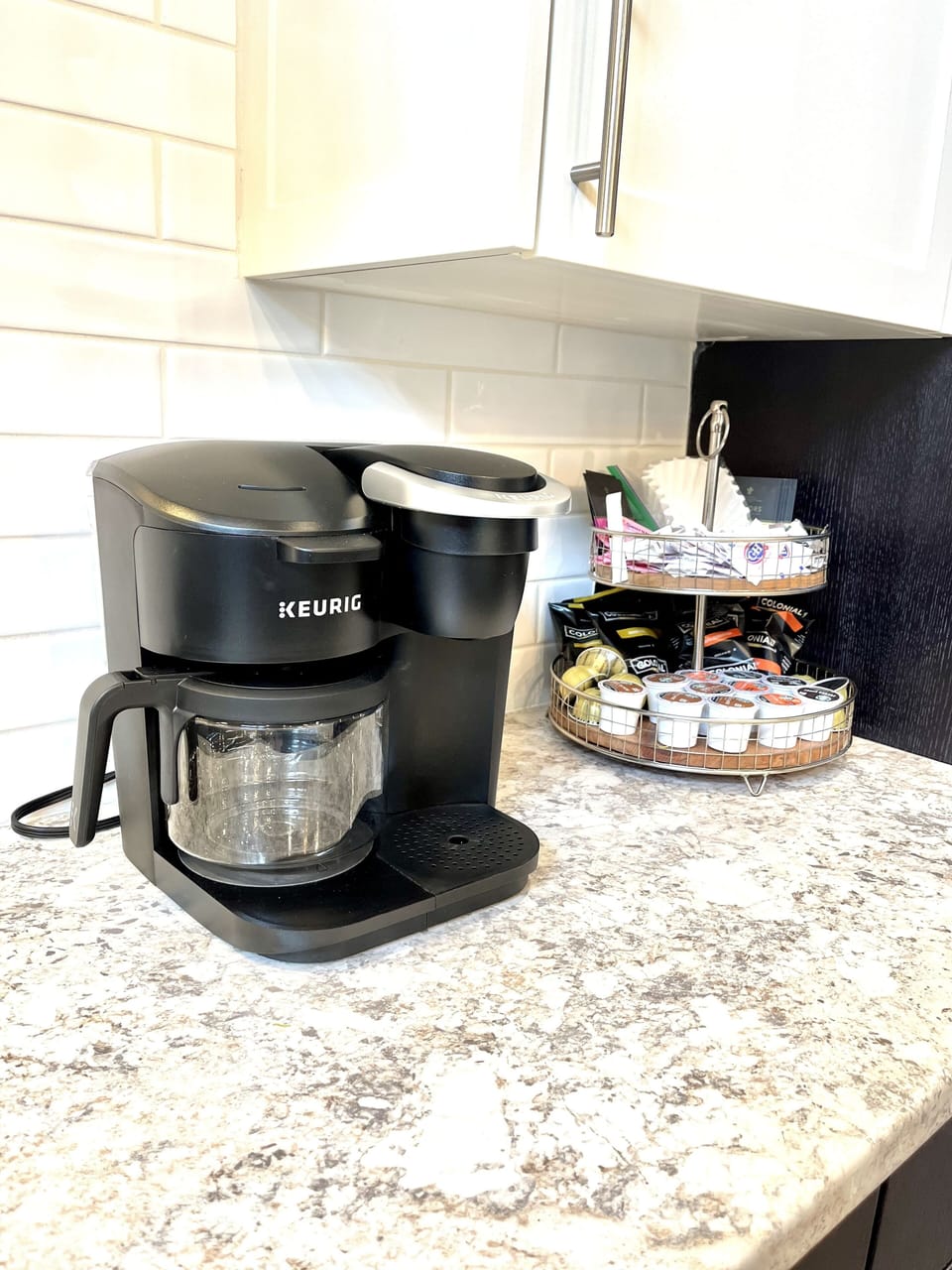 Well supplied coffee bar
