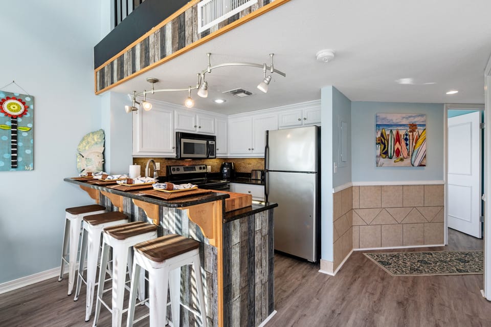Bar and Stools for Extra Seating for Dining