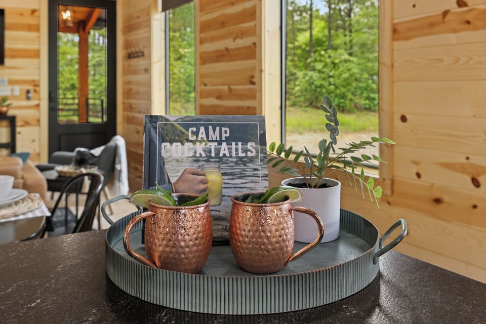 Shaken or stirred, it's cocktail hour at the cabin! Create your perfect drink—whether it's a refreshing cocktail or a vibrant mocktail—for a relaxing evening in the woods.
