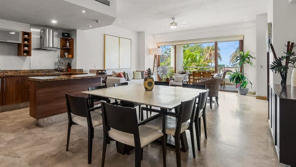 Dining room and kitchen