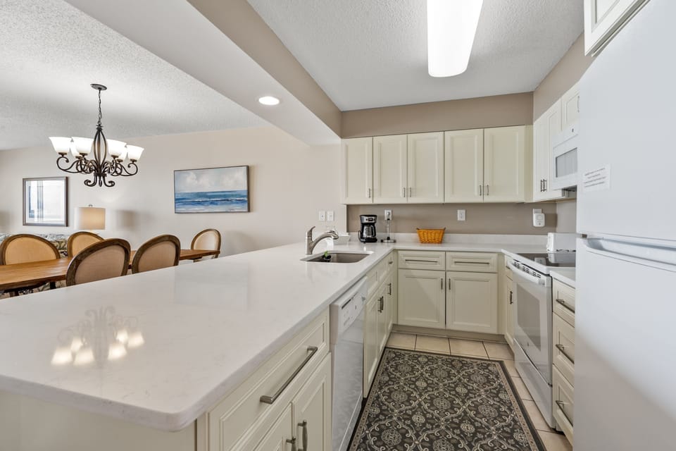Indoors, Kitchen, Chandelier, Lamp, Sink