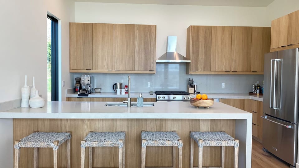 Fully stocked chef's kitchen. If you love to cook, this is the place!