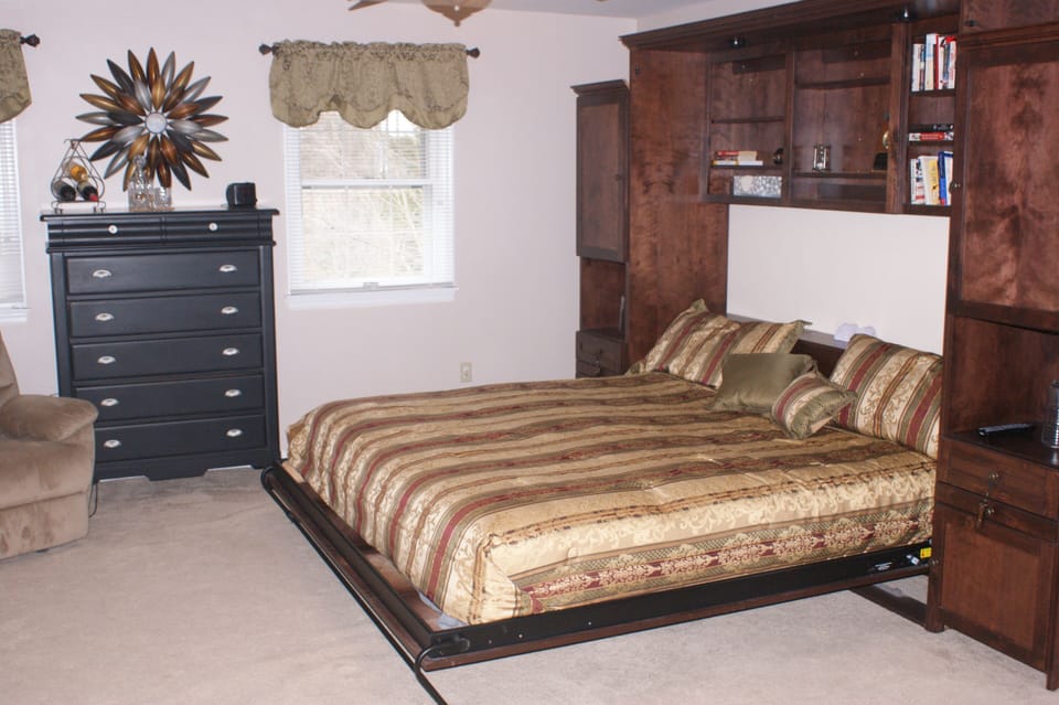 King sized Murphy bed deployed.
