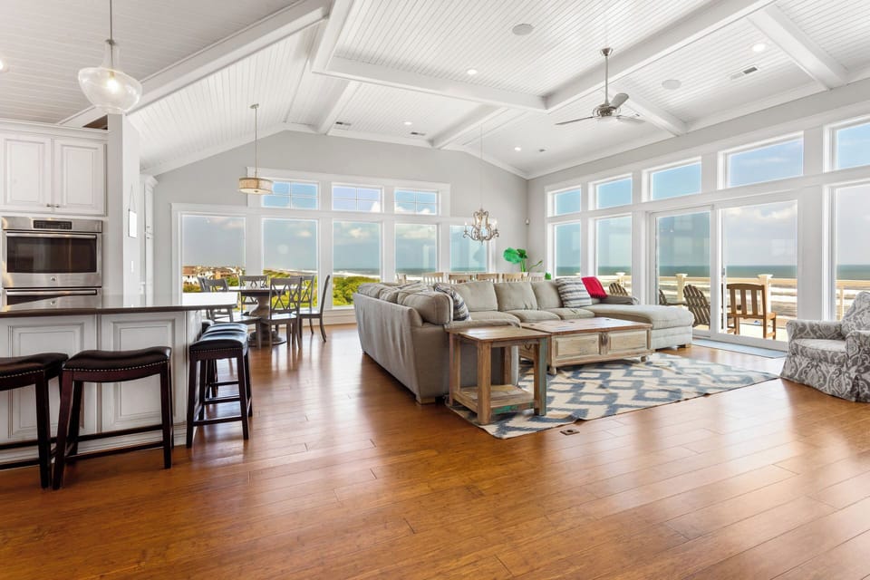 Unwind in the spacious, open Living Area with ocean views.