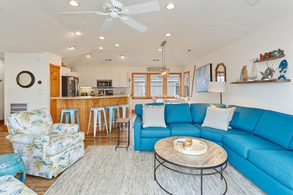 Relax in the spacious Top-Level Living Area with a Flat-Screen TV!
