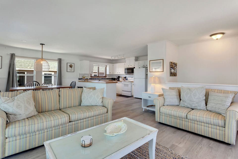 Relax in the spacious Living Area with a Flat Screen TV!