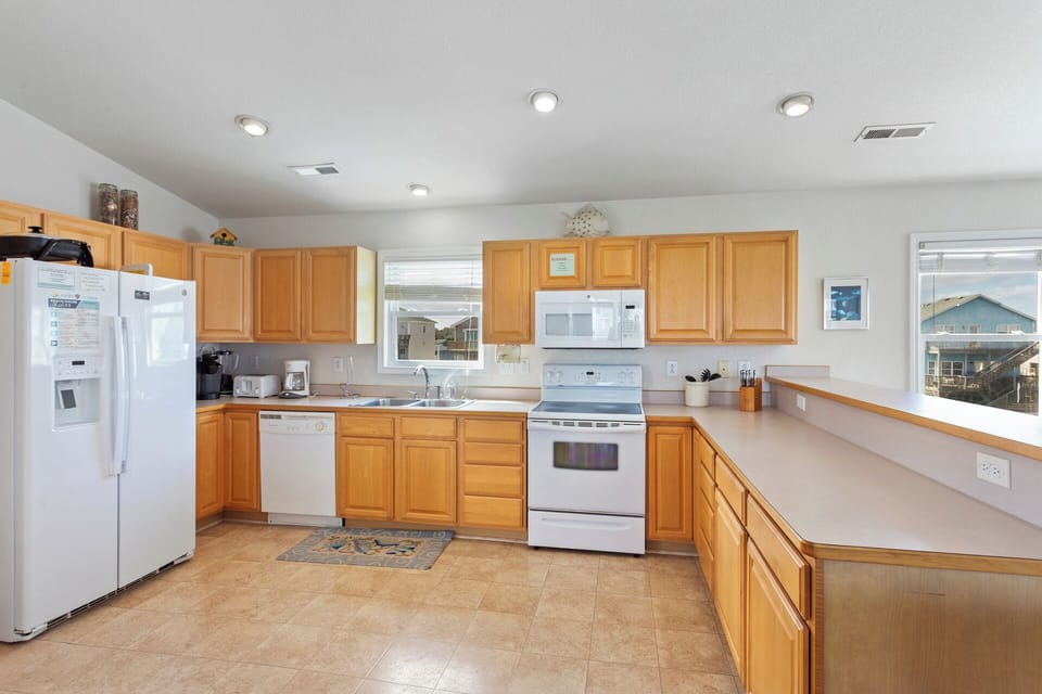 The modern Kitchen offers plenty of prep space for whipping up a delicious meal.