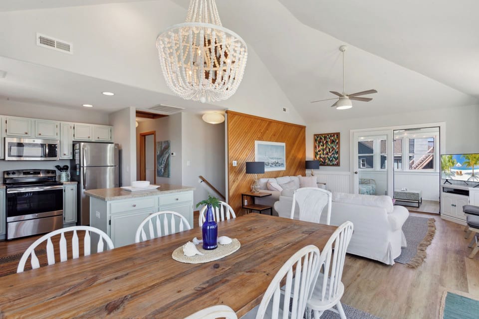 Enjoy breakfast in the Dining Area with views of the ocean as you watch dolphins frolic in the waves!