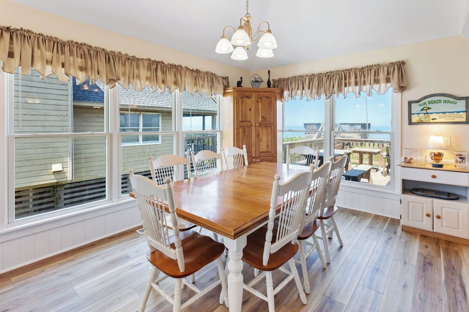 Eat together in the brightly lit Dining Area.