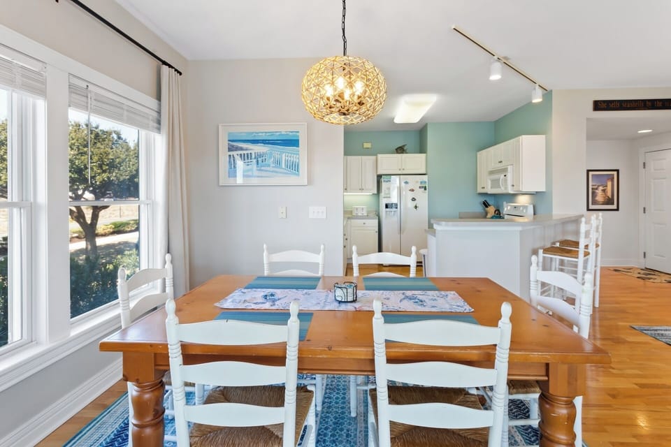 Eat together in the brilliantly lit Dining Area.