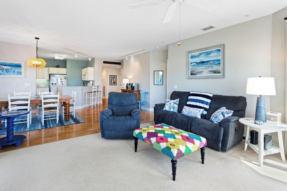 The open-concept Living Area is perfect for soaking up that OBX sunshine.