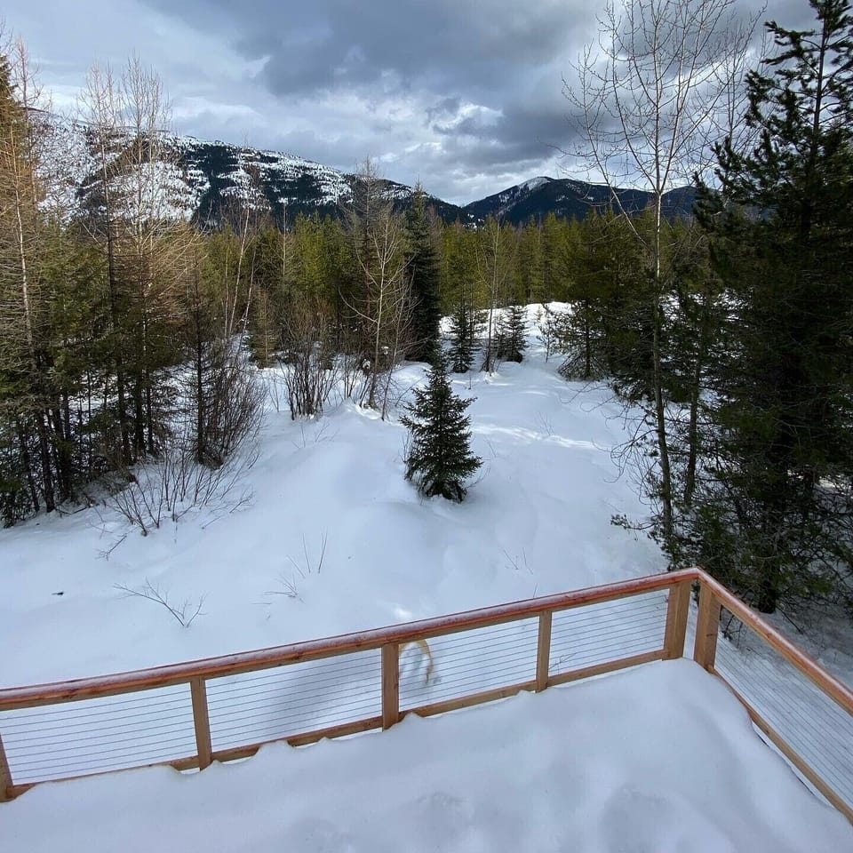 Views into Glacier National Park from the huge deck!