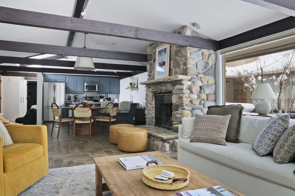 Living Room looking into Kitchen and Dining Areas