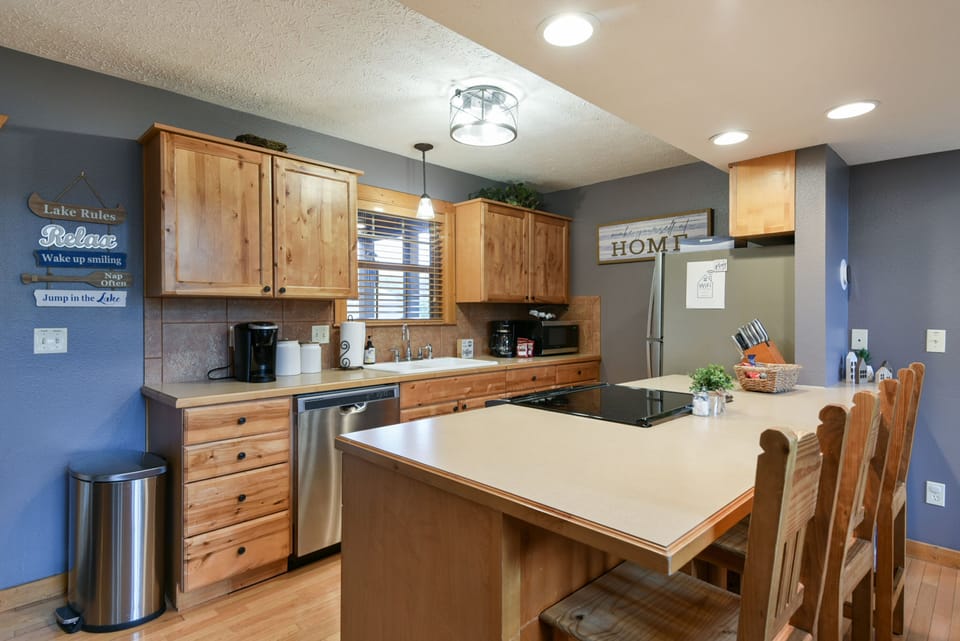 The kitchen is well equipped with everything you may need to prepare a meal.  
