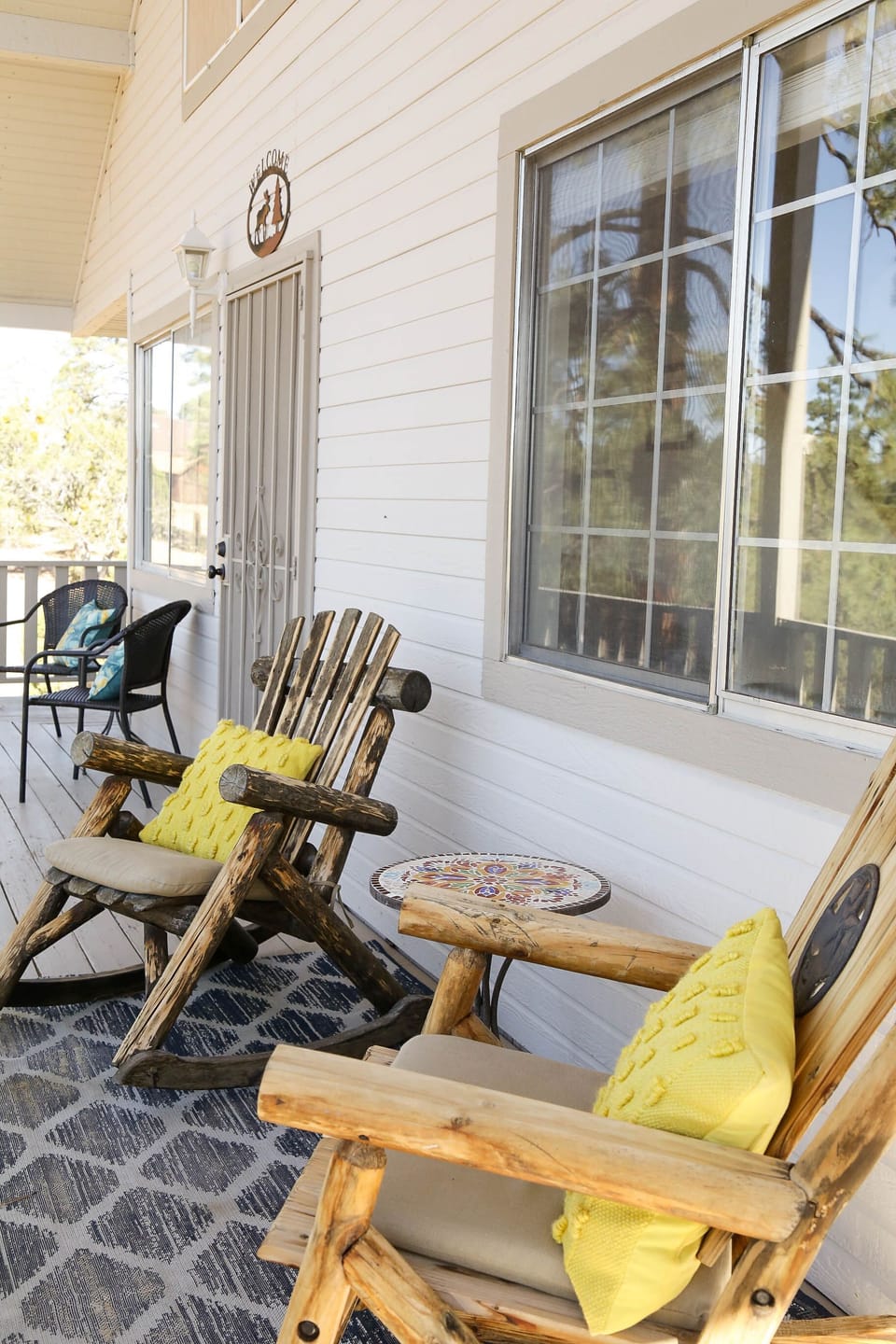 Sip coffee while rocking and enjoying the scenery