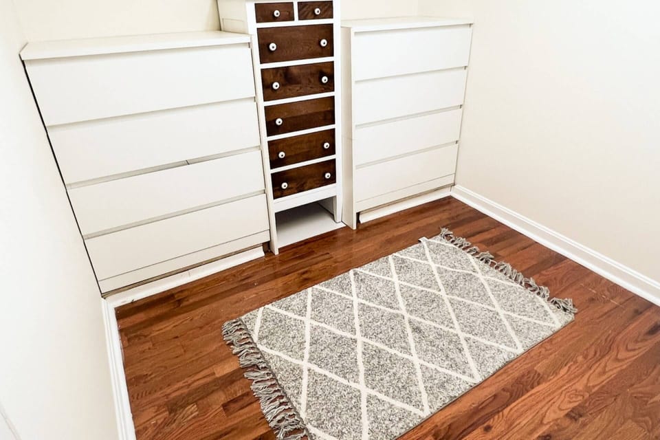 There's plenty of storage for your stay, including this closet/dressing room in the Master suite.