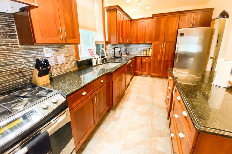 The kitchen has everything you need to make a gourmet meal.