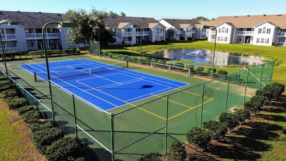 Bring your racquet and enjoy a lively tennis match with friends. Play day or night on our lighted courts.