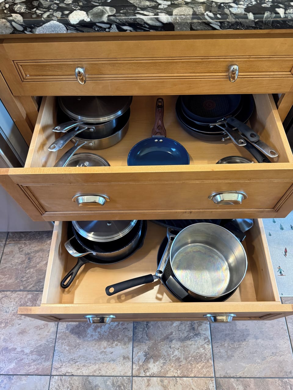 Plenty of cookware to make homemade meals