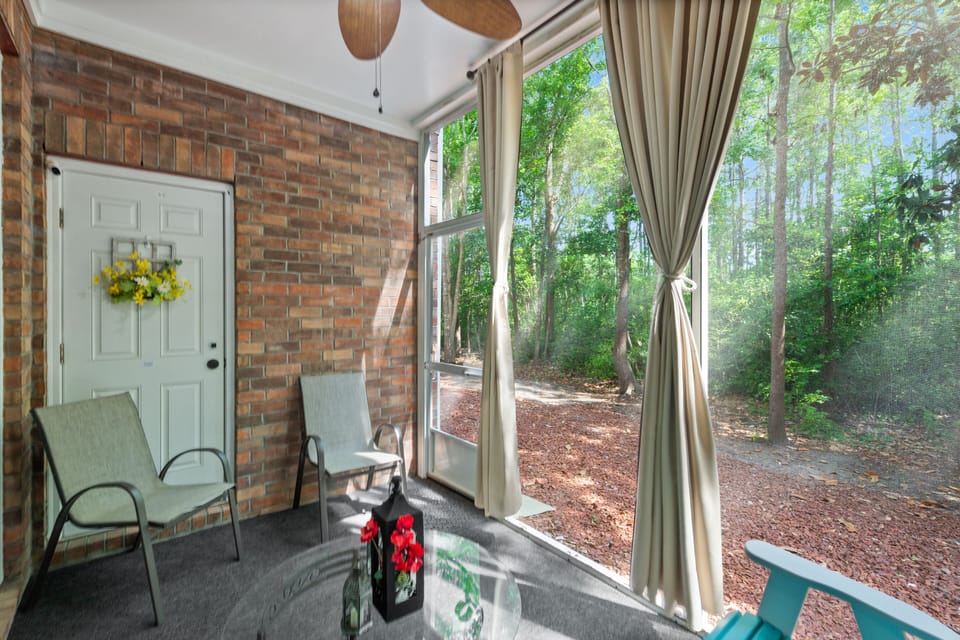 You can enjoy a great sunrise while having morning coffee on the private patio.