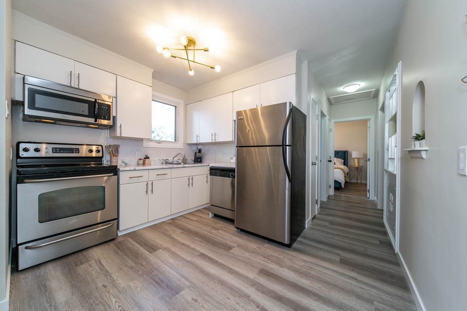 Our home comes with a fully stocked open concept kitchen.