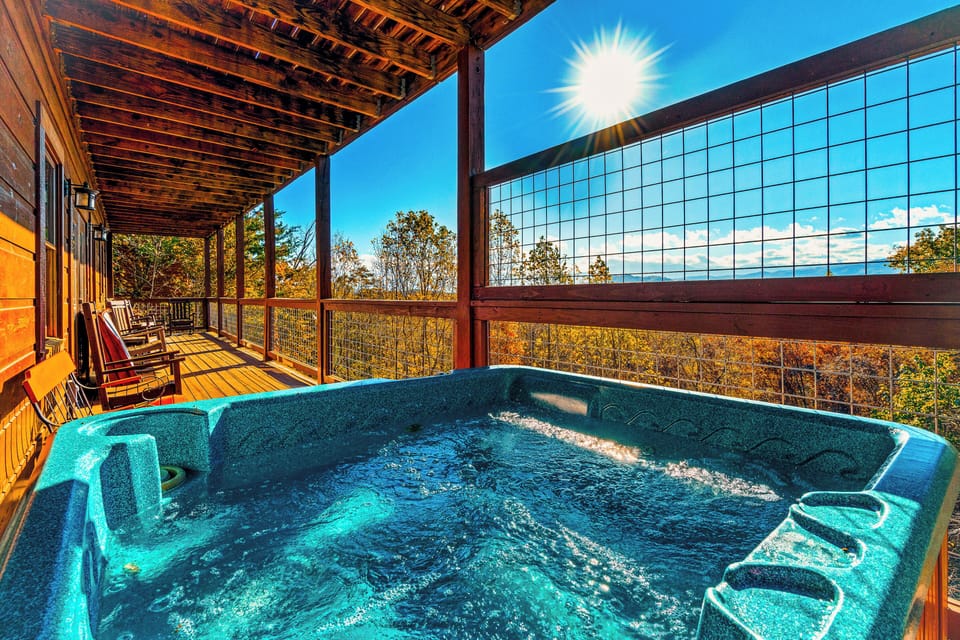 Private Hot Tub: Soak up the views while soaking in the hot tub
