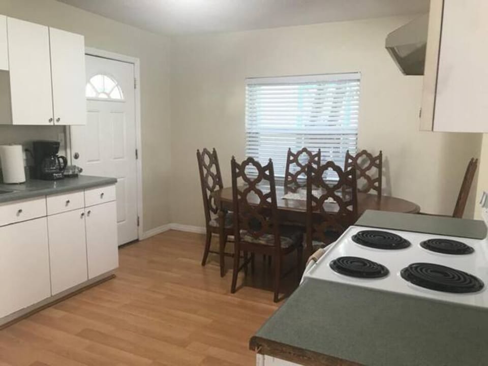 Dining area and back door