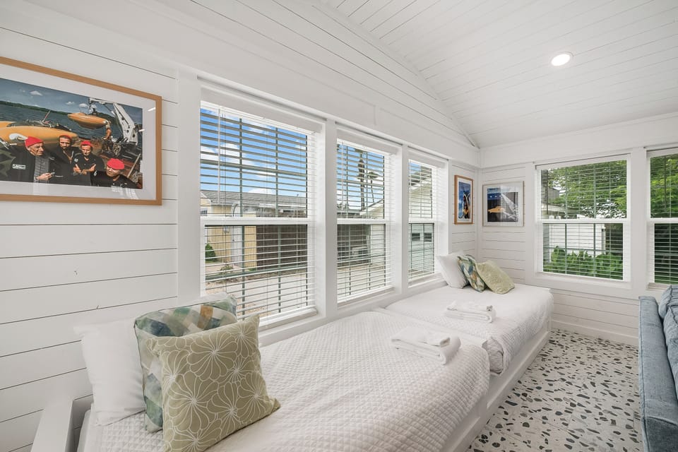 Living room - Living room with two twin beds.