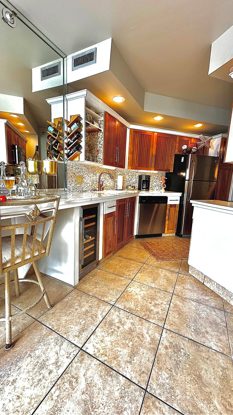 Kitchen featuring wine bar & wine refrigerator