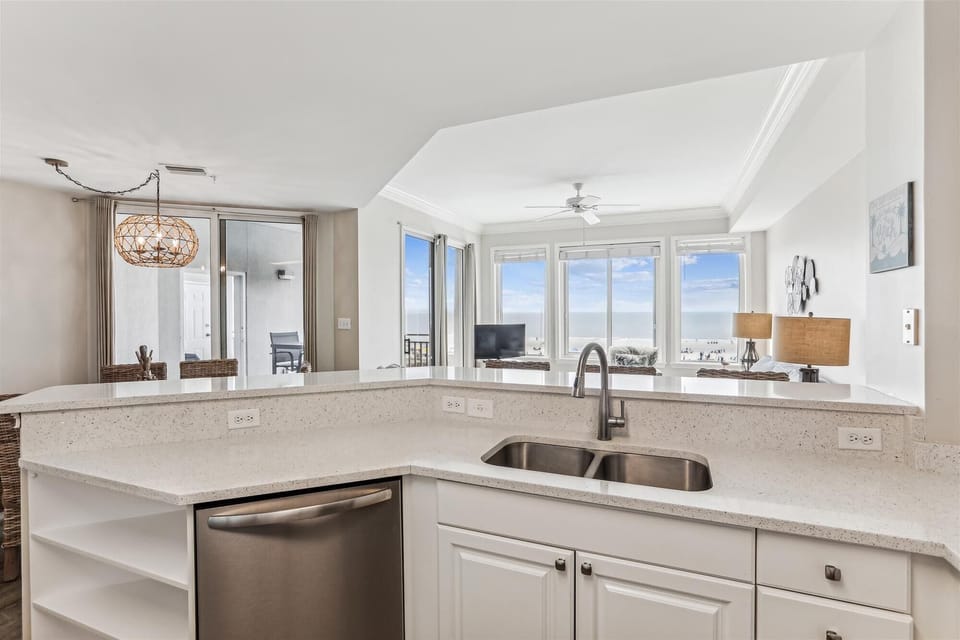 Kitchen with Ocean Views at 3302 SeaCrest