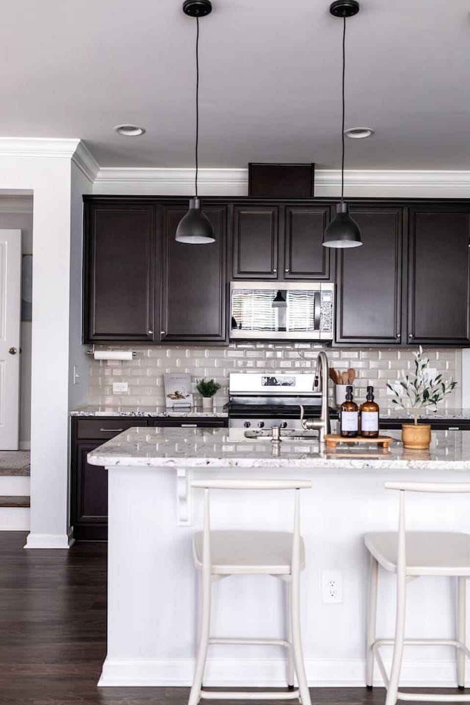 Have informal dinners or work from the bar.(Cary, NC furnished rental)
