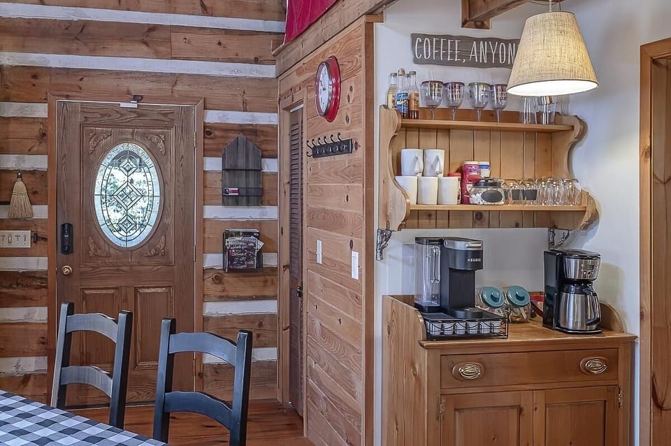 Coffee Bar with a selection of coffee, tea and syrups

