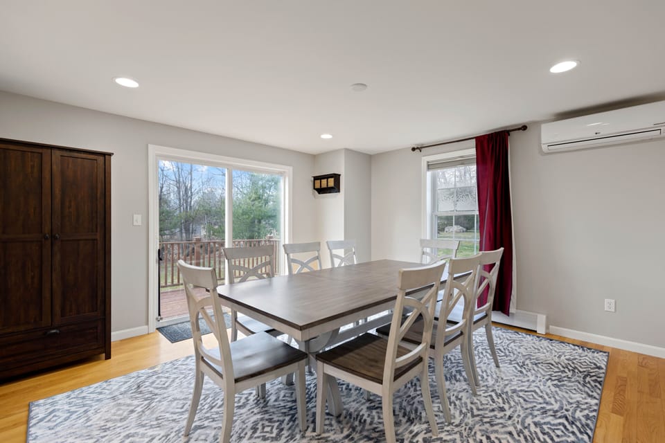 Dining room with table that seats 8