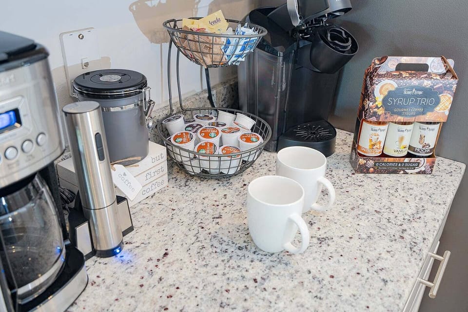 Make your perfect cup exactly how you like it, no need to hunt down a coffee shop before your feet hit the sand.